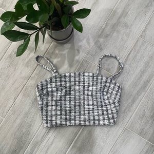Plaid JacQuard Crop Top